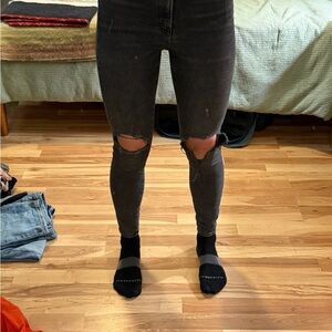 Black Distressed Skinny Jeans